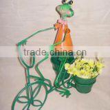 YS11612 frog bicycle iron plant pot stand made in Fujian with size 17X10.5X17.5"