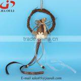 Cheap Easter Decorations With Rabbit Rattan Easter Wreath Hanger thumbnail-1