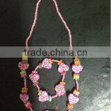Pink Kids Necklace Clay Bead Necklace/jewelry thumbnail-1