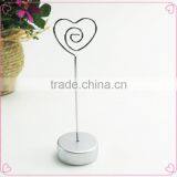 Silver Round Resin Base Metal Wire Heart Shaped Memo Clips