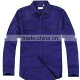 Men's Shirts With Epaulets Cotton Elastic Slim Fit Fashion Shirts for Man thumbnail-1