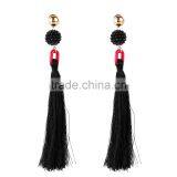 Bohemian Jewelry Imitation Pearls With Long Colorful Tassel Charms Earrings for Women thumbnail-5