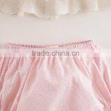 Plain Baby Pink Top Clothes Spots Pattern Sleeveless Shirt Same Fabric Diaper Cover thumbnail-5