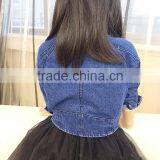 3-6 Years New 2017 Wholesale Autumn Cotton Long Sleeve Pocket Denim Kids Girls Coats (pick Size) thumbnail-1