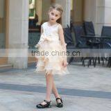 Hot Sale Net Fabric Ball Grown Dress for Baby Girl Summer Dress for Girl Ruffle Skirt Sleeveless thumbnail-4