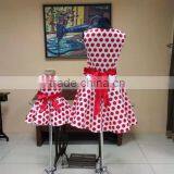 Mother Daughter Matching Dresses Girls Red Polk Dots Dress thumbnail-2