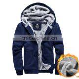 Wholesale Custom Zipper Thick Heavy Winter Fleece Hoodies For Men thumbnail-2