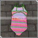 2016 Cute Stocked!! Children Swimwear Baby Girl Bikibi Swimsuit Rainbow Chevron Beachwear For European Children Girls Swimsuit thumbnail-2