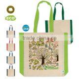 Full Color Print Tote Bag With Side Accents - Made From 6 Oz. Basic Cotton, Measures 16"H x 15"W x 3"D and Comes With Your Logo. thumbnail-1