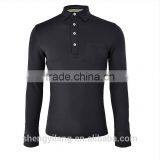 Mens New Design Wholesale Long Sleeve Polo Shirt With Pocket thumbnail-1