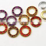 3 Colors 17mm Round Metal Brass Rhinestone Eyelets Crystal Diamond Grommets Glass Eyelets RE-17mm-002 thumbnail-1