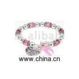 Sell Breast Cancer Awareness Stretch Heart Toggle Bracelet thumbnail-1