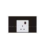 3P White ABS/PC/Bakelite British Switch Electrical Wall Sockets With Neon thumbnail-1