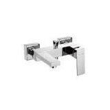 Contemporary Hotel Two Hole Bathroom Mixer Taps , Square Brass shower Faucets