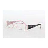 Fashion Metal Ladies Optical Frames For Women For Reading Glasses , Pink And Black thumbnail-1