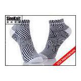 Black And White Zebra Fashion Cotton Ankle Socks , Womens Colored Boat Socks