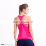 2017 Women Sports Racerback Graphic Yoga Tops thumbnail-1