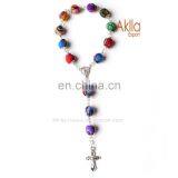 Aguayo Rosary Made of Lined Spheres Peruvian Blanket