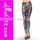 Wholesale Elegant New Arrivals Rainbow Fish Scale Pictures of Women in Tight Leggings thumbnail-1