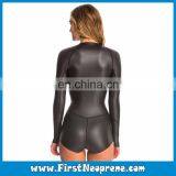 Back Zipper 2/3MM Neoprene CR Rubber Women Long Sleeve Smooth Skin Shorty Diving Suit thumbnail-6