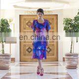 2017 Topselling Floral Hand Printing Silk Burnout Fabric