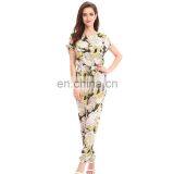 Korean Style Waist Ethnic Print Formal Office Ropa Mujer Jumpsuit For Middle Age Ladies thumbnail-2