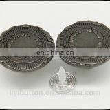 Dark Nickel Zinc Alloy Shank Button for Jeans, Stainless Steel Bottom, Button Factory in China