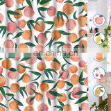 Hot Sale Orange Pattern Digital Printing Shower Curtain With Hooks thumbnail-3