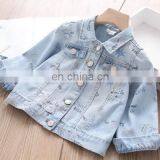 2020 Autumn Girls Printed Lapel Jeans Coat Children's Clothing Wholesale thumbnail-5