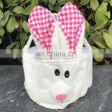 Cute Bunny Plush Easter Basket Rabbit Face Printed Various Colors Bunny Bag for Easter Day Easter Bunny Bucket thumbnail-2