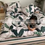 2020 factory direct supply custom design reactive printing floral luxury small MOQ washed cotton fabric 4pcs comfort bedding set