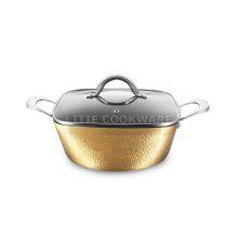 Forged Hammered Exterior Design Non Stick Aluminum Casserole Aluminium Cookware Manufacturer