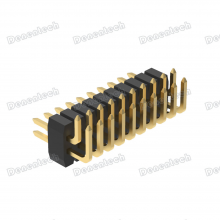Denentech 1.00mm Pitch Pin Header H1.50 Dual Row Right Angle Connector