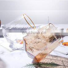 Classic Birthday Gift Custom Logo Champagne Transparent Color Diamond Elegant Golden Wine Glass thumbnail-2