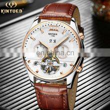 KINYUED J010 High End Mechanical Watches Leather Band Pendulum Automatic Movement Men Watch thumbnail-3