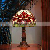 8"W Grape Stained Glass Table Desk Lamp, Tiffany Table Lamp Baroque Lighting