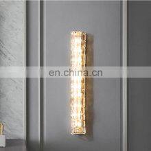 Nordic Minimalist Bedside Wall Lamp Luxury Full Copper Led Strip Lighting Bedroom Crystal Wall Lamp thumbnail-1