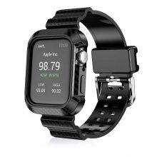 Waterproof Rugged Carbon Fiber Case With Watch Band For Apple Watch Series 6 5 Protective Case With Band Strap thumbnail-1