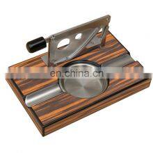 Premium Cigar Ashtray With Custom Logo With Cutter Wooden Cigar Ashtray thumbnail-1
