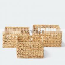Set Of 3 100% Natural Material Water Hyacinth Storage Basket Orgnization Baskets Wholesale High Quality Vietnam Cheap Wholesale thumbnail-2