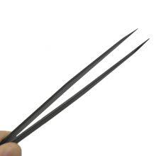 Precision Stainless Steel Hard Anti-static Tweezers Bird's Nest Hair Picking Clip Maintenance Tweezers Pointed Elbow All Black 11 Tweezers thumbnail-4