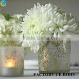 Frosted Glass Tealight Holders With Lace / Hand Painted Glass Wedding Centerpieces