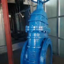 DIN Elektromotorisch betriebenes Schieberventil aus WCB-Gussstahl mit Flansch und elastischem Sitz, elektrisches Schieberventil mit Aktuator, große Nennweite thumbnail-4