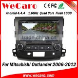 Wecaro 8" Android 4.4.4 car multimedia system 1024 * 600 for mitsubishi outlander car mp3 player radio gps A9 cpu 2006-2012