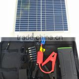 2016 real capacity 18000mah multi-function jump starter solar car jump starter, solar laptop charger, solar charger power bank