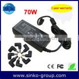 100-240V universal ac adapter 70W with dc 8 tips