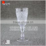 New Products In Market Glass cup/ hot sales design Hand press stock carved type tequila shot glass cup
