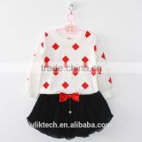 wholesale high quality short skirt +polka dot tshirt girls clothes for 2-8 years old girl