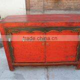 Chinese Antique Furniture Red Mongolia Cabinet