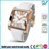 Build Your Watch Brand Easily Square Case Watch Top Brand Low Price Stainless Steel Case Genuine Leather Strap thumbnail-1
